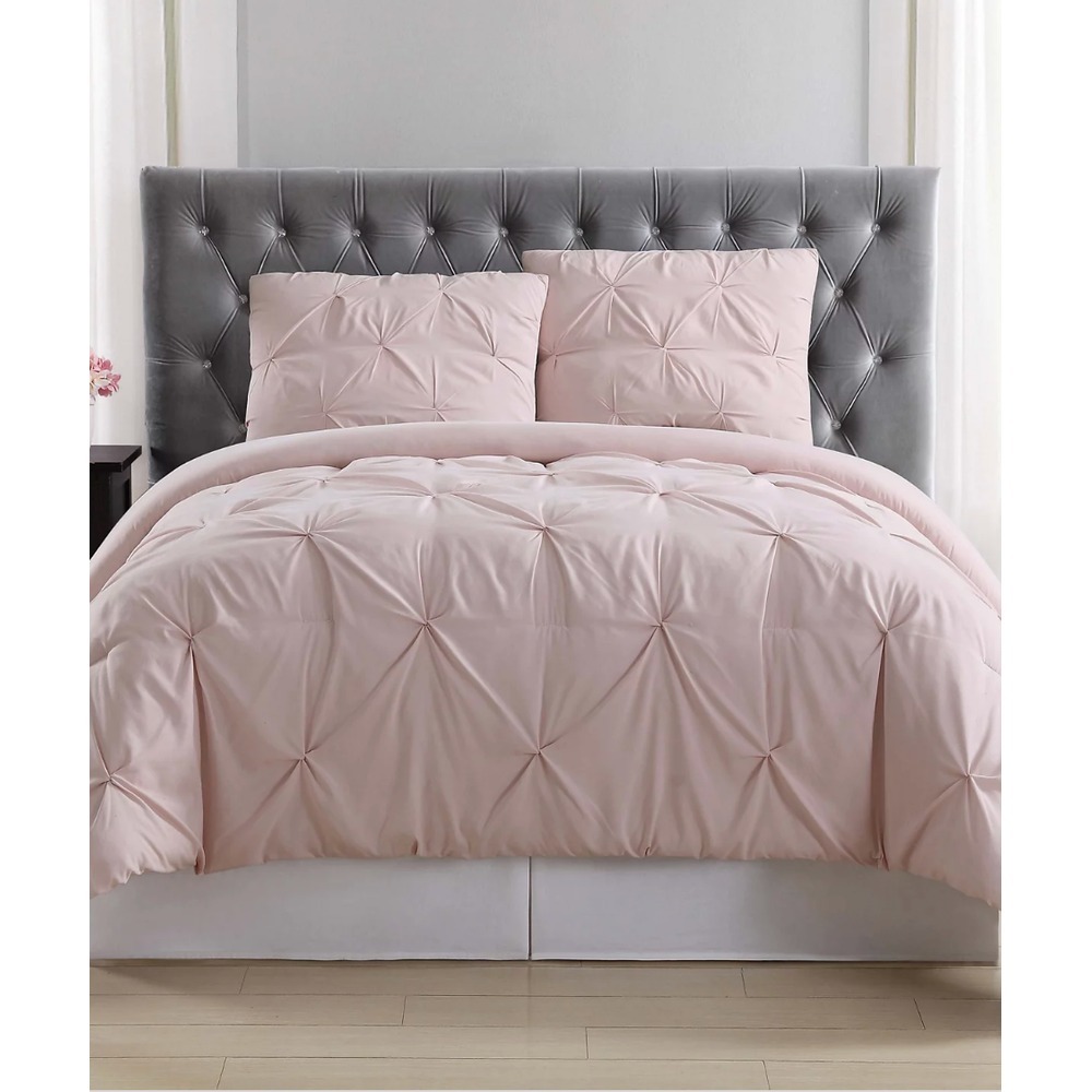 Truly Soft Pleated Duvet Set Blush Polyester 3-Piece Full/Queen - Pintuck Design